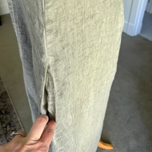 Grizas Dress Size Medium 100% Linen Grey Grey Layered Lagenlook Midi Maxi - Picture 7 of 12